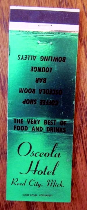 Hotel King (Osceola Hotel, Osceola Inn) - Matchbook